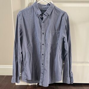 Men’s Banana Republic Blue Luxe Flannel Camden Fit Button Down Shirt Large